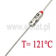 Bezpiecznik termiczny axialny, 10A, 121°C 