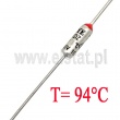 Bezpiecznik termiczny axialny, 10A, 94°C 