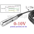 Hydrostatyczny czujnik poziomu;  kabel 15m; pomiar do 2m; wyjście 0-10V