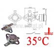 Termostat  bimetaliczny; 35°C; KSD301A; 10A/250VAC; NO 