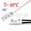 Termostat bimetaliczny; 60°C; 5A/250V; NC; KSD9700
