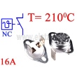 Termostat bimetaliczny 16A; zakres: 210°C; NC; konektory pionowe